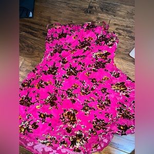 NWT hot pink floral boohoo mini dress A Line size M 6-8